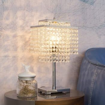 FERWVEW Modern Crystal Table Lamp