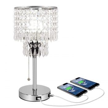 Acaxin Silver Crystal Bedside Table Desk Lamp