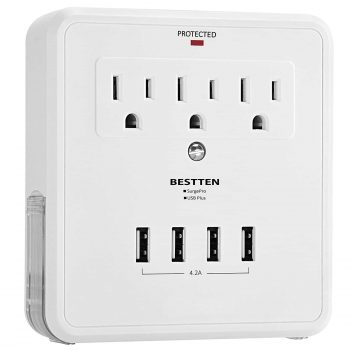 BESTTEN USB Outlet Surge Protector
