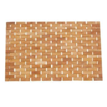 welcare Luxury Roll-Up 28x18x0.2inches Bamboo Wood Bath Shower Mat