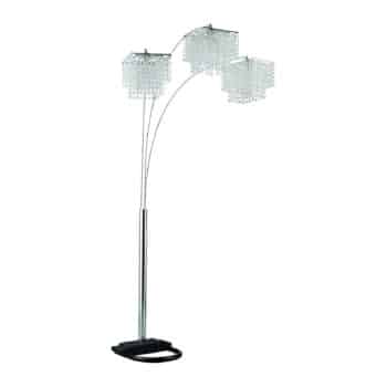 Coaster Home Furnishings Arc Floor Lamp with Poly Crystal Shades Chrome