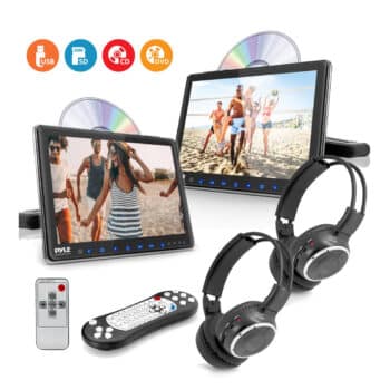 Pyle Universal DVD Player - 9.4 Inch with HDMI, Wireless Headphones and Mounting Bracket
