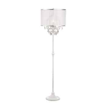 Ciara Chic Floor Lamp Antique White Chandelier Style Crystal