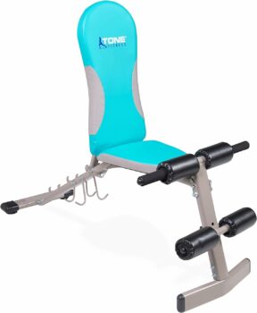 Tone Fitness Flat Incline Decline Bench with Dumbbell Holders