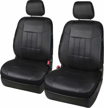 Leader Accessories Auto 2 Leather Black Seat Covers