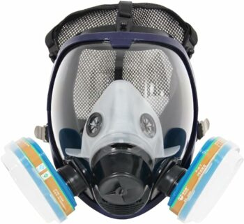 Trudsafe Dust Mask Full Face Chemical Gas Mask Respirator, Filters Included