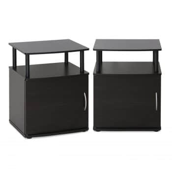 FURINNO End Black Nightstand Table