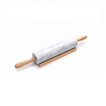 Fox Run Polished Marble Rolling Pin, White