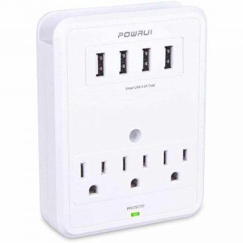 POWRUI Multi Wall Outlet Adapter Surge Protector