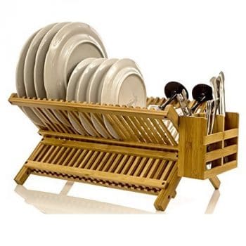 . Intriom Bamboo Folding Dish Rack
