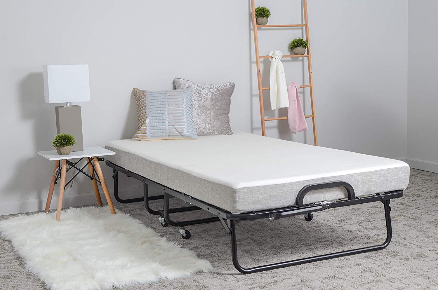 portable bed frame with mattress