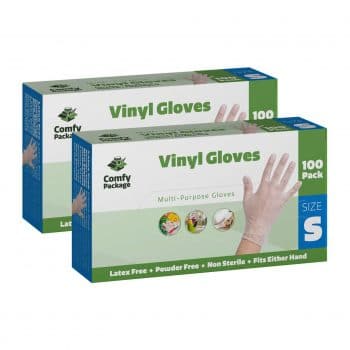 Comfy Package Powder-Free Vinyl Plastic Gloves - Extra Large