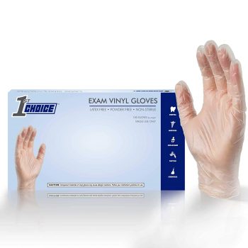 1st Choice Clear Vinyl Gloves - Powder-Free and Non-Sterile