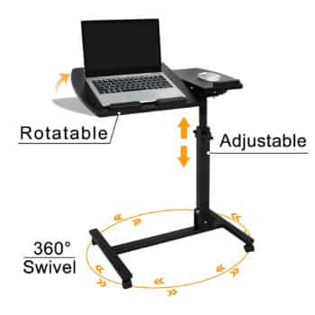 SUPER DEAL Angle and Height Adjustable Rolling Table Desk Cart