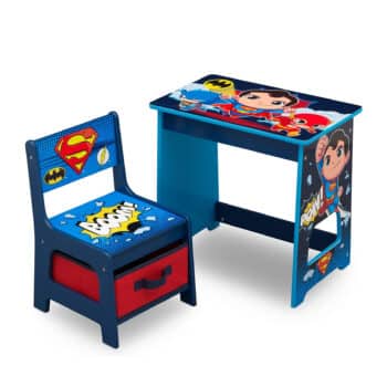 DC Super Friends Kids Wood Desk and Chair Set