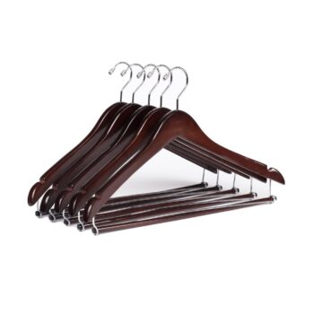 Quality Wooden Hangers l Sturdy Suit Hangers with Locking Bar