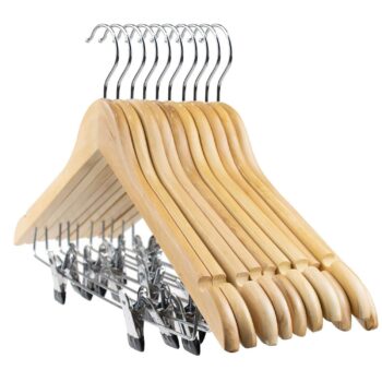 Tosnail 10-Pack Wooden Pant Hanger