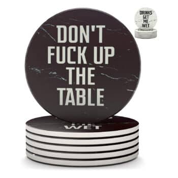 Clever & Funny Coasters w/holder