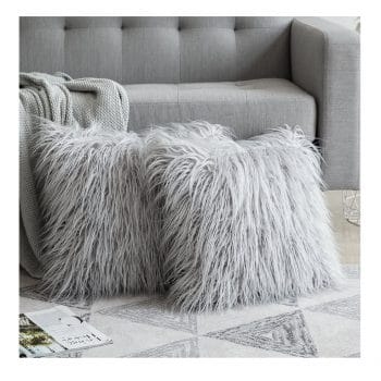 MIULEE 2-Pack Faux Fur Cushion Cover