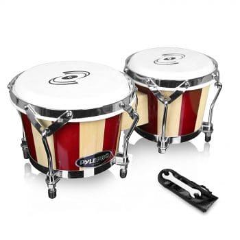 Pyle Hand Crafted Bongo Drums