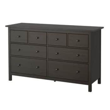Ikea 8-drawer dresser black and brown