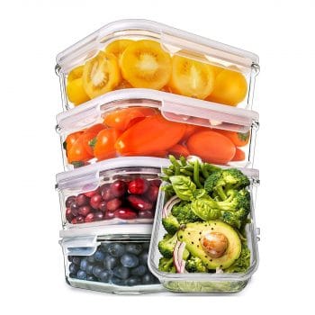 Prep Naturals Glass Meal-Prep Containers -5 pack