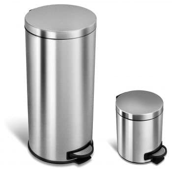 NINESTARS CB-SOT-30-1/5-1 Stainless steel Trash Can Combo Set