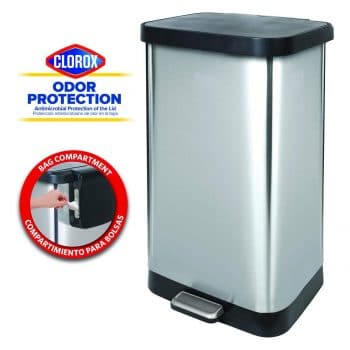 GLAD GLD-74507 Extra Capacity Stainless Steel Trash