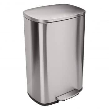 AmazonBasics Rectangle 50L Stainless Steel, Step Trash Can