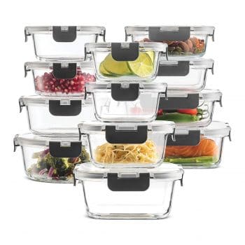 FineDine Superior Glass Food Storage-Containers Set [24-Piece]