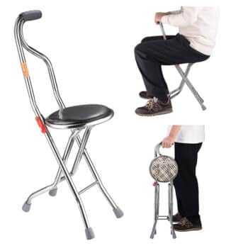 AW Medical Foldable Walking Stick with a Seat