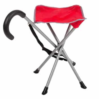 Mac Sports Folding Cane with a Seat Red