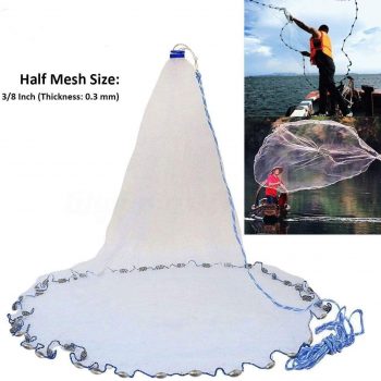 Yeahmart Saltwater Cast Net with Heavy-Duty Aluminum Frisbee