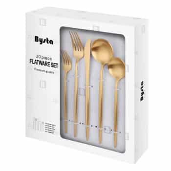 Bysta Matte Gold Flatware Silverware Set