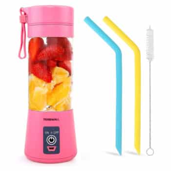  Tenswall Pink Personal Size Portable Small Blender